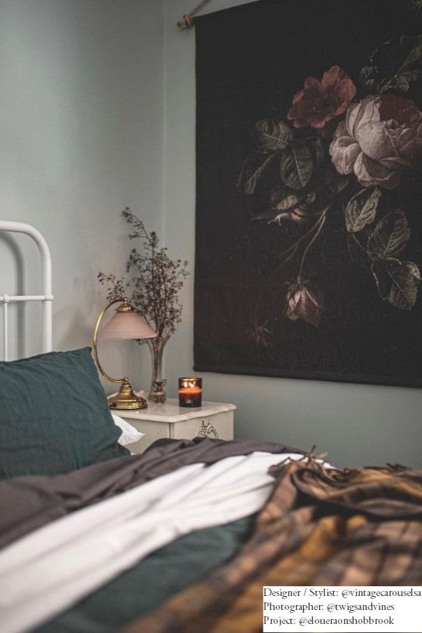 Roses & Insects linen wall hanging - Ramble Interiors