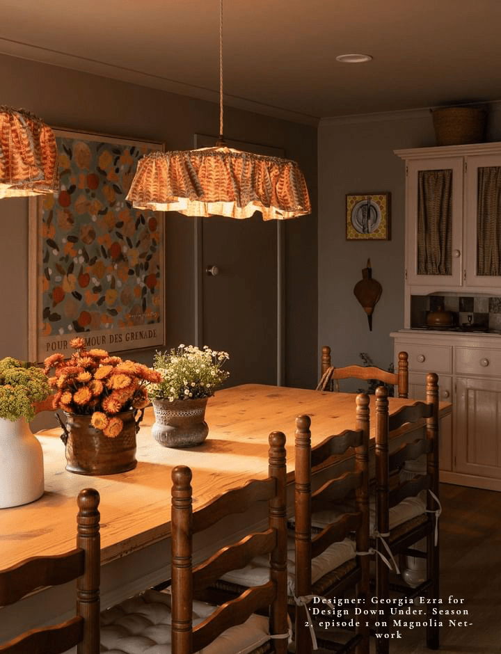Cotswolds ruffle saffron pendant light shade - Ramble Interiors